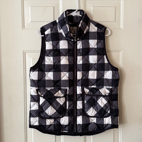 Woolrich Jackets & Blazers - Woolrich Buffalo Check Plaid Black & White Down Quilted Vest Full Zip Size L